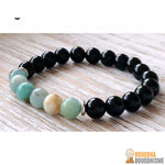 Bracelet "Courage" en Amazonite et Onyx Noir