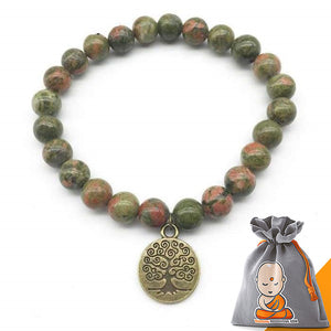 Double Bracelet "Moment Présent" en Unakite