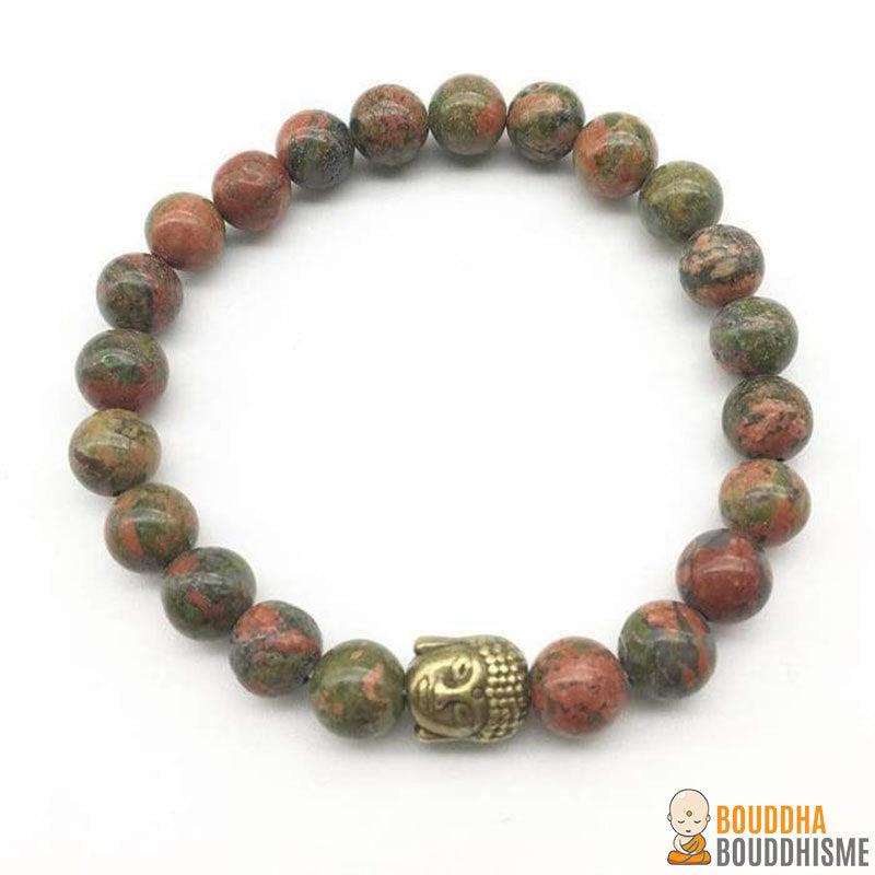 Double Bracelet "Moment Présent" en Unakite