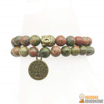 Double Bracelet "Moment Présent" en Unakite