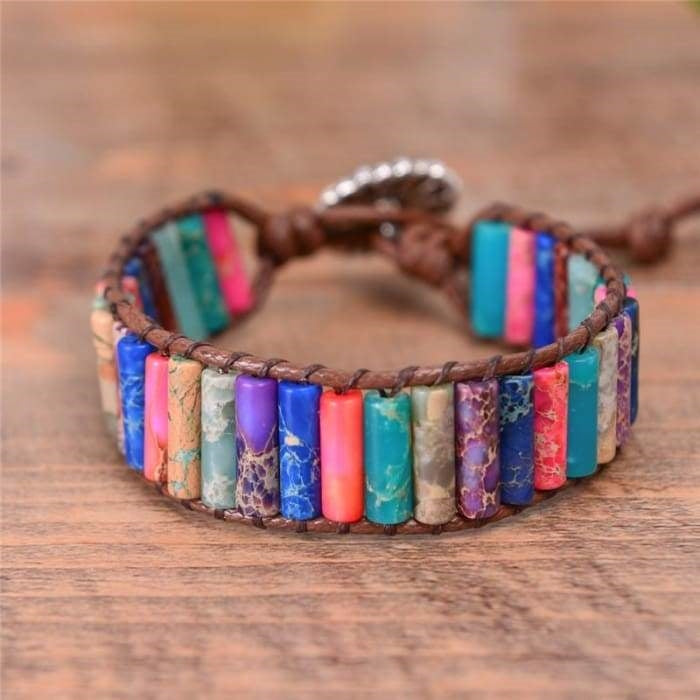 Bracelet Wrap "Joie des Couleurs" en Jaspe