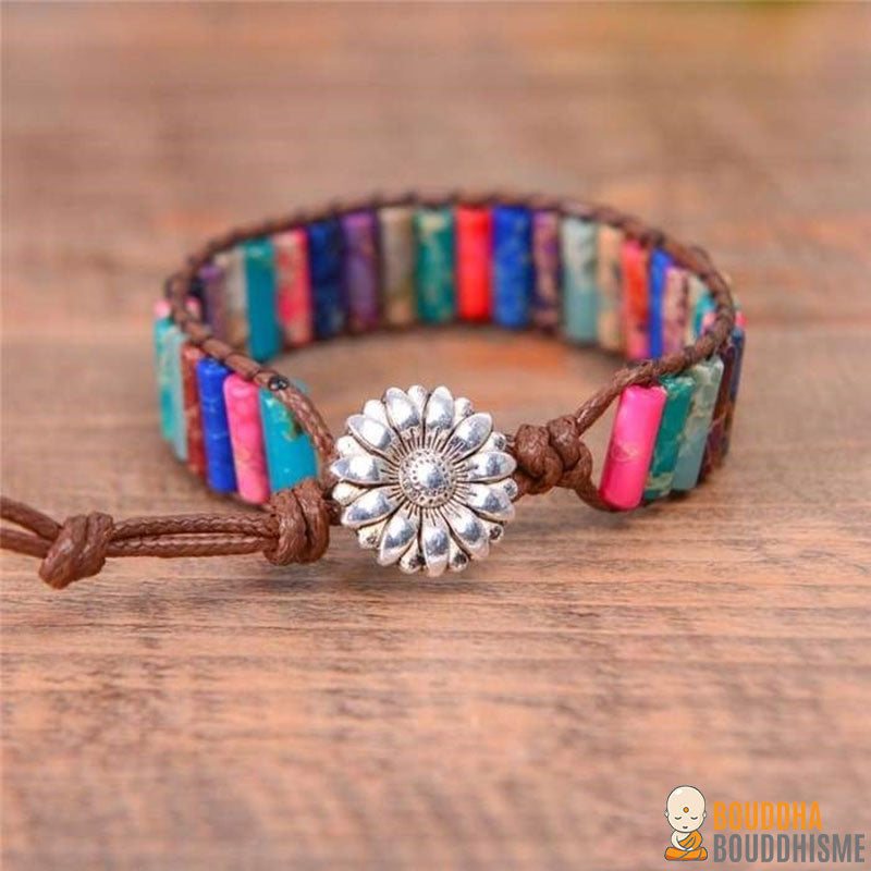 Bracelet Wrap "Joie des Couleurs" en Jaspe