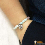 Bracelet "Amour et Calme intérieur" en Quartz Rose et Amazonite - 3 pendentifs disponibles