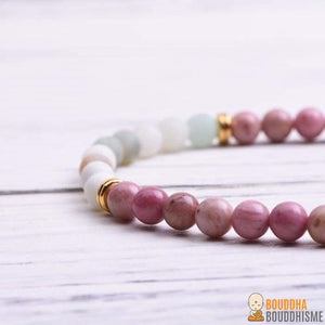 Bracelet Mala "Océan" en Amazonite & Rhodochrosite