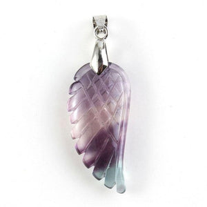 Pendentif "Aile d'Ange" en Fluorite Arc-en-Ciel