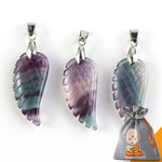 Pendentif "Aile d'Ange" en Fluorite Arc-en-Ciel