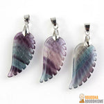 Pendentif "Aile d'Ange" en Fluorite Arc-en-Ciel