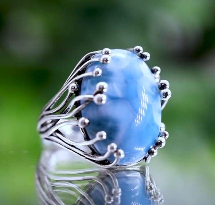 Bague "Beauté de l'Atlandide" en Larimar