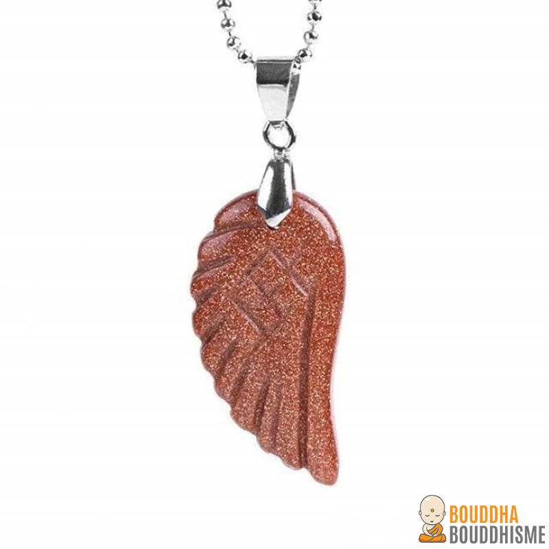 Collier et Pendentif "Aile d'Ange" en Pierres Naturelles - 8 pierres disponibles