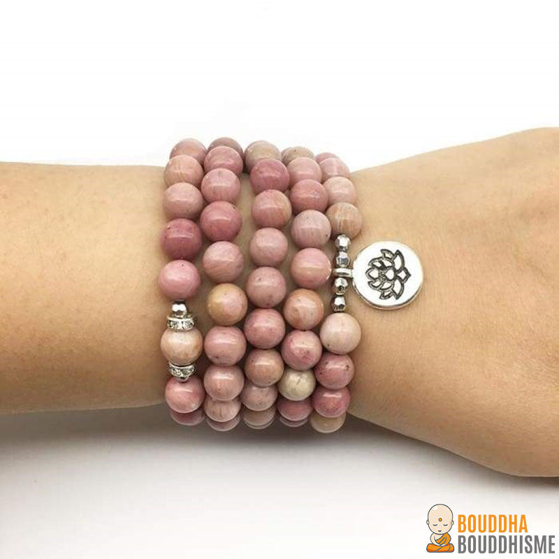 Bracelet Mala "Maîtrise des Emotions" en Rhodonite