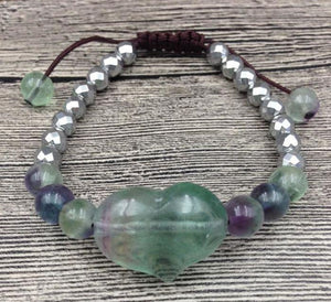 Bracelet "Concentration de l'Esprit" en Fluorite Arc-en-Ciel