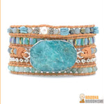 Bracelet Wrap "Esprit de l'Eau" en Amazonite