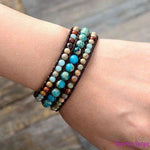 Bracelet Wrap Manchette en Pierres Naturelles