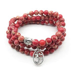 Bracelet Mala "Energie et Vitalité" en Howlite Rouge