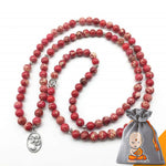 Bracelet Mala "Energie et Vitalité" en Howlite Rouge