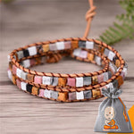 Bracelet Wrap "Bohème" en Pierres Naturelles - 6 couleurs disponibles