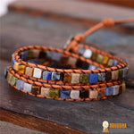 Bracelet Wrap "Bohème" en Pierres Naturelles - 6 couleurs disponibles