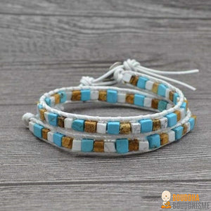 Bracelet Wrap "Bohème" en Pierres Naturelles - 6 couleurs disponibles