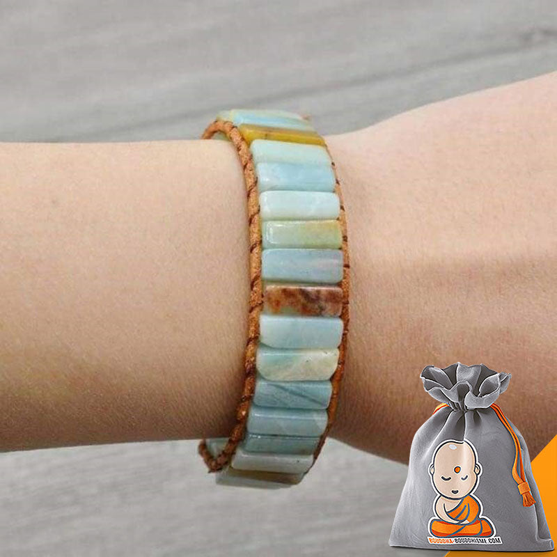 Bracelet Wrap "Arbre de Vie" en Amazonite