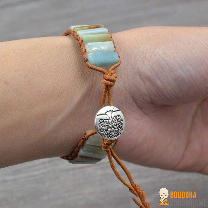 Bracelet Wrap "Arbre de Vie" en Amazonite