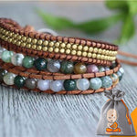 Bracelet Wrap "Energie Lumineuse" en Agate Indienne