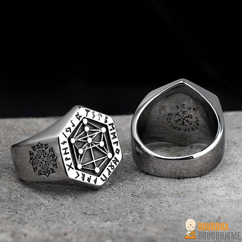 Bague "Runes & Viking" en Acier Inoxydable