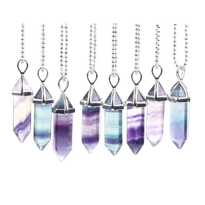 Collier Pendule en Fluorite