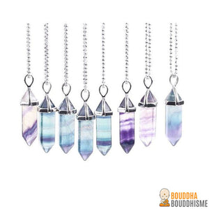 Collier Pendule en Fluorite