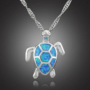 Collier et Pendentif "Tortue" en Opaline