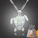 Collier et Pendentif "Tortue" en Opaline