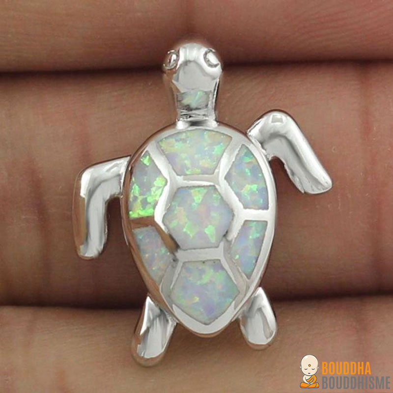 Collier et Pendentif "Tortue" en Opaline