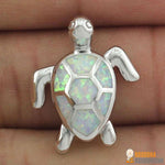 Collier et Pendentif "Tortue" en Opaline