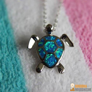 Collier et Pendentif "Tortue" en Opaline