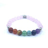 Bracelet 7 Chakras "Amour" en Quartz Rose (Nouvelle Version 2019)