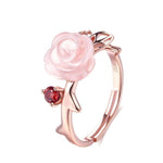 Bague "Rose d'Amour" en Argent 925 et Quartz Rose