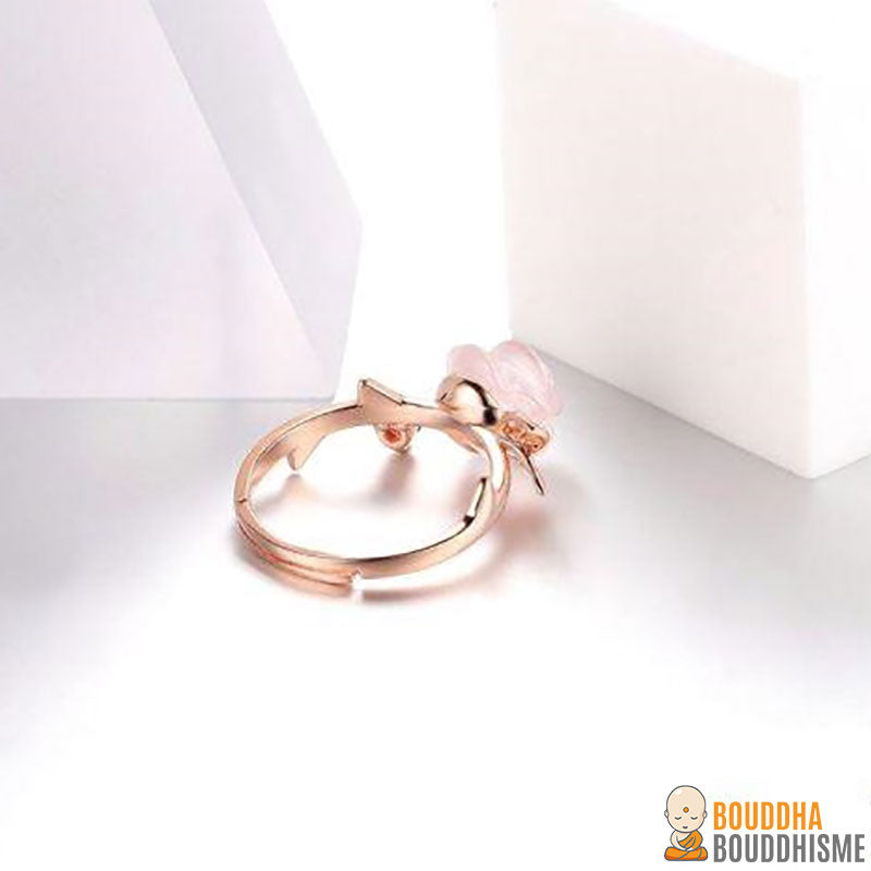 Bague "Rose d'Amour" en Argent 925 et Quartz Rose