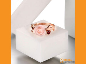 Bague "Rose d'Amour" en Argent 925 et Quartz Rose