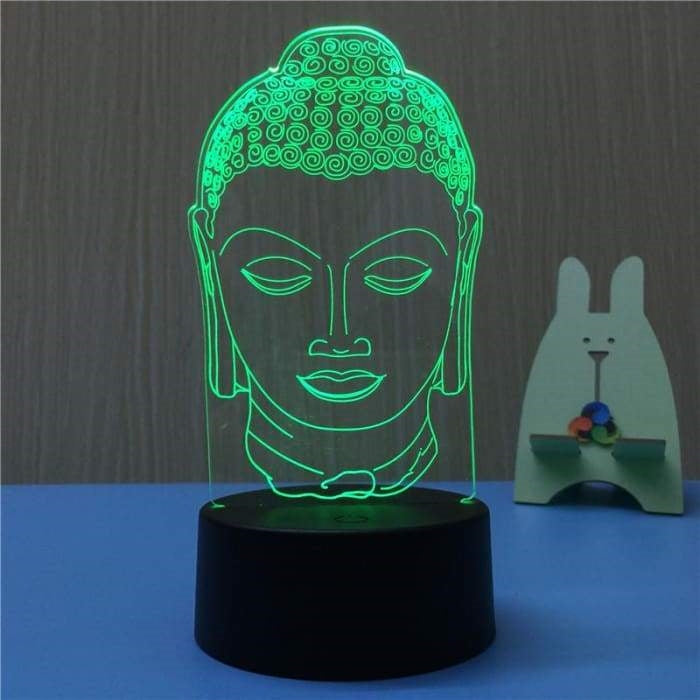 Lampe Led Hologramme "Tête de Bouddha"