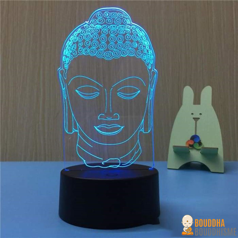 Lampe Led Hologramme "Tête de Bouddha"