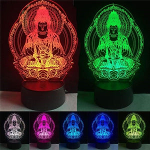 Lampe Led Hologramme "Bouddha Méditation"