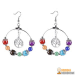 Boucles d'Oreilles "7 Chakras et Arbre de Vie"