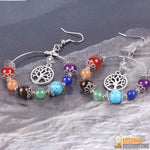 Boucles d'Oreilles "7 Chakras et Arbre de Vie"