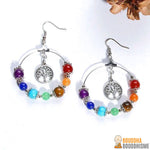 Boucles d'Oreilles "7 Chakras et Arbre de Vie"