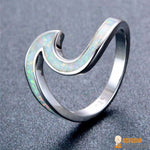 Bague "Vague" en Opaline et Argent 925