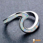 Bague "Vague" en Opaline et Argent 925