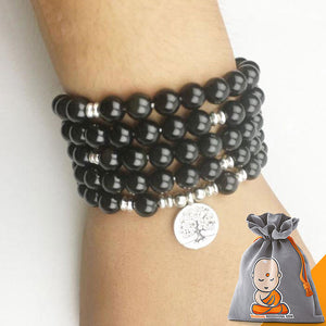 Bracelet Mala "Ancrage" en Onyx