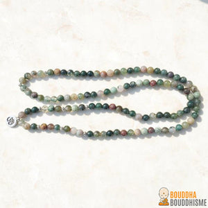 Bracelet Mala "Chanceuse" de 108 perles en Agate Indienne