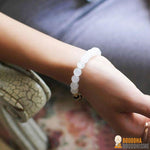 Bracelet "Joie de Vivre" en Calcédoine Blanche