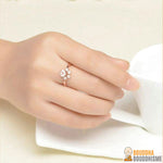 Bague "Patte d'Amour" en Quartz Rose et en Argent 925