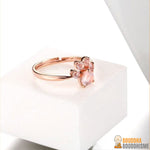 Bague "Patte d'Amour" en Quartz Rose et en Argent 925